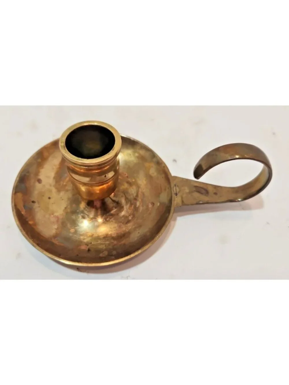 Vintage Brass Finger Hold Classic Candle Holder 1.5